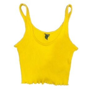 ~Wild Fable Yellow Fitted Crop Tank Top